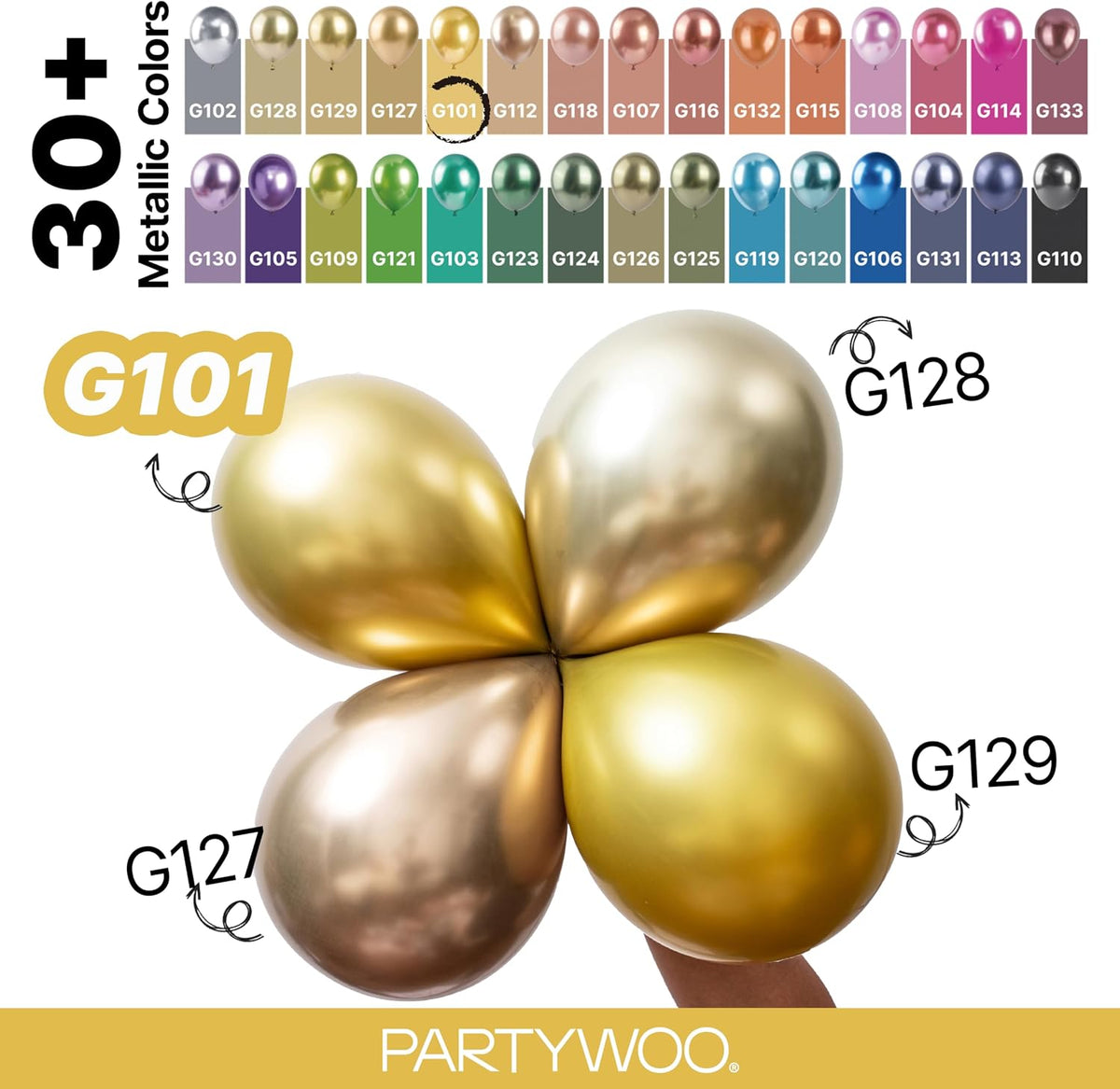 Assorted-size PartyWoo gold party balloons