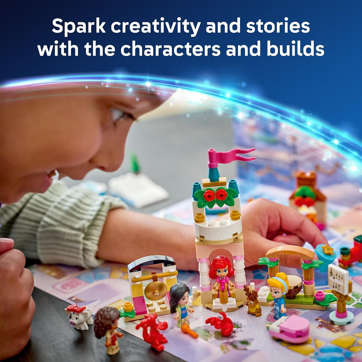 LEGO Disney Princess advent calendar game board and seasonal builds