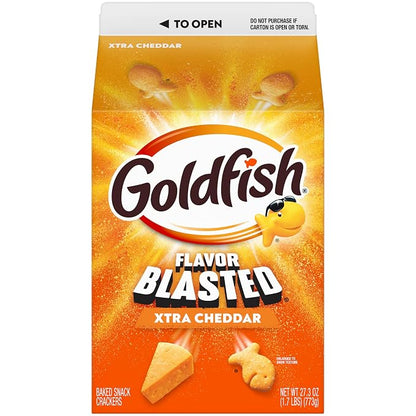 Goldfish Flavor Blasted Xtra Cheddar crackers 27.3 oz carton