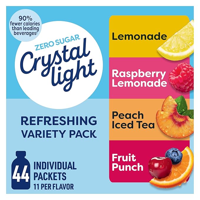 Crystal Light variety pack powdered drink mix box