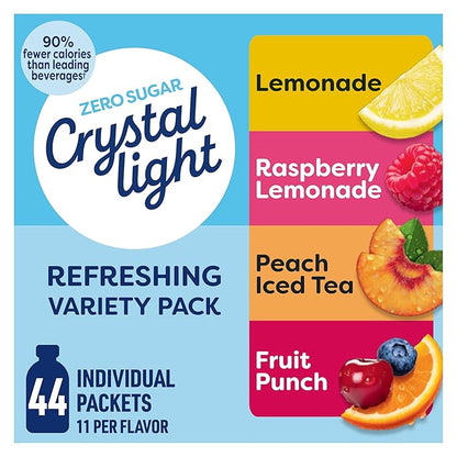 Crystal Light variety pack powdered drink mix box
