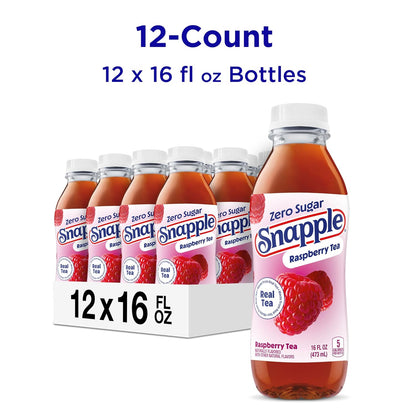 Snapple bottled raspberry tea with recycled plastic bottle