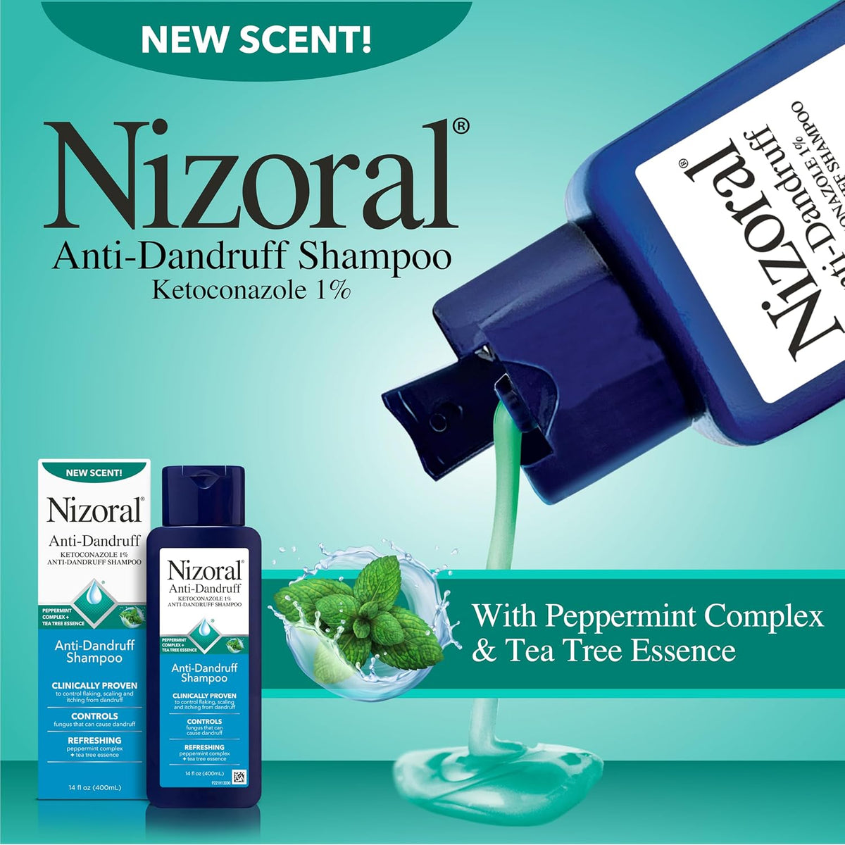 Peppermint scented anti-dandruff shampoo for women and men