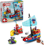 LEGO Spidey pirate ship set with minifigures and island