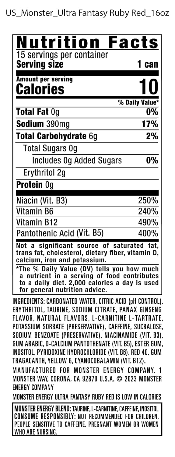Sugar free ruby red citrus Monster energy drink
