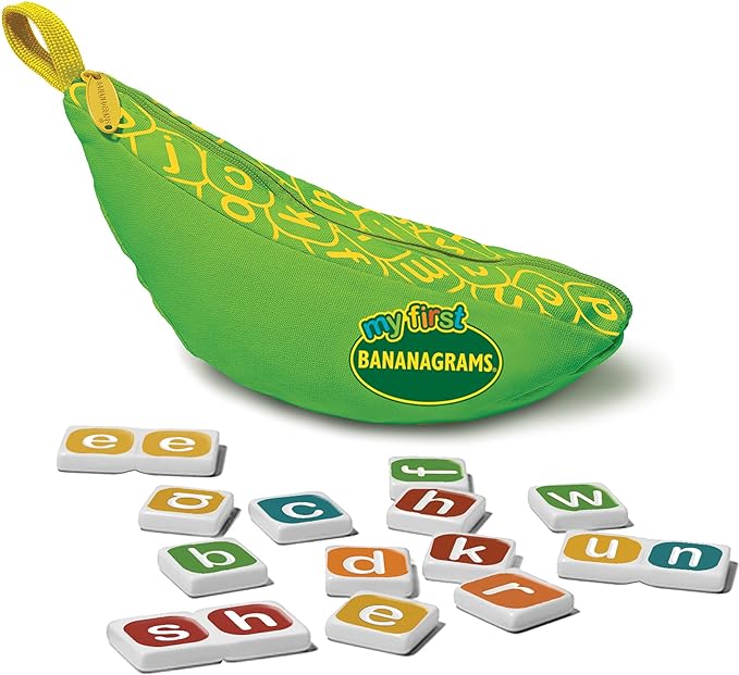 Bananagrams letter tiles for crossword-style play