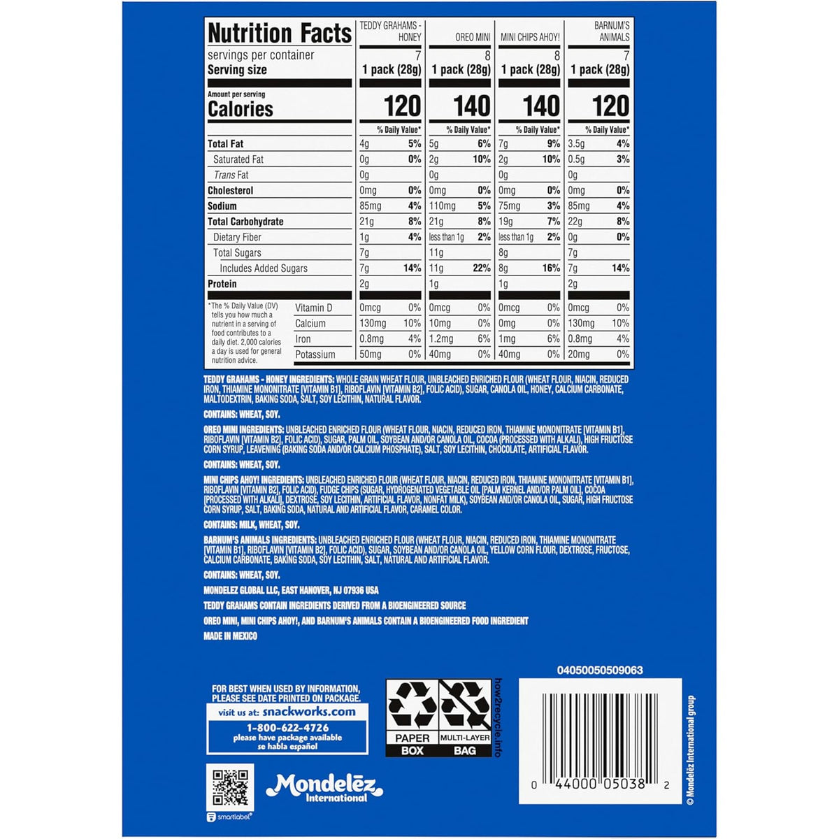 Teddy Grahams honey graham snack pack