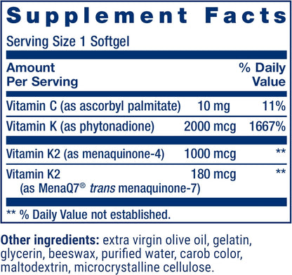 Vitamin K1 and K2 softgels by Life Extension
