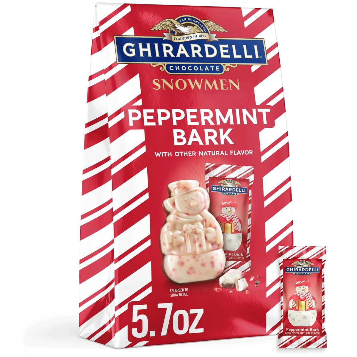 Limited edition Ghirardelli peppermint bark snowmen chocolates
