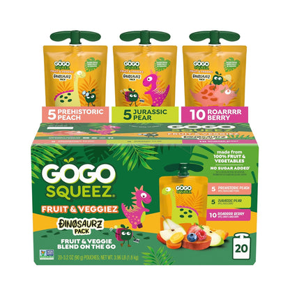 GoGo squeeZ no sugar added fruit and veggie pouches variety pack
