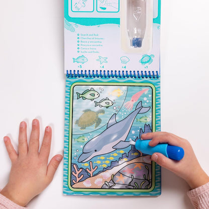 Underwater color reveal activity pages with water pen