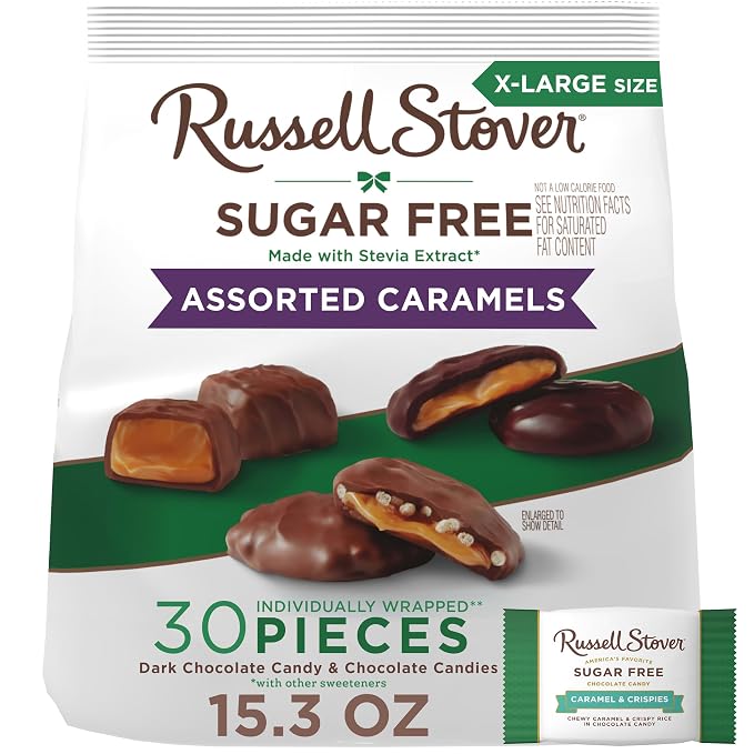 Russell Stover sugar free assorted caramels bag