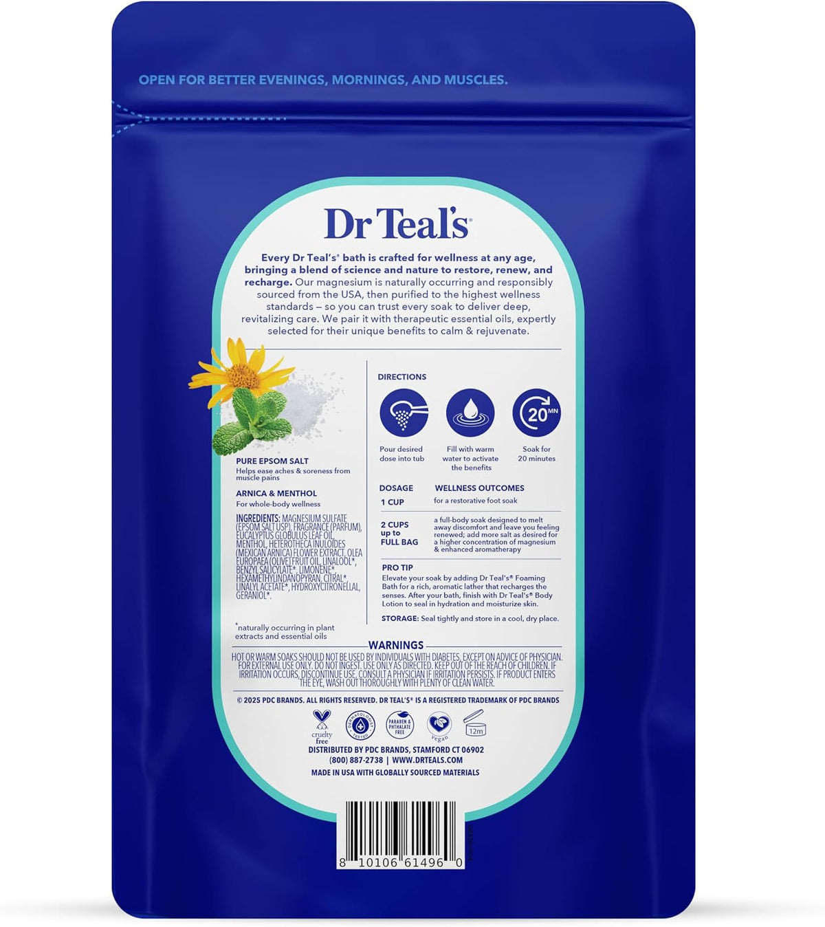 Dr Teal's Body Relief Epsom Salt soak for muscle recovery