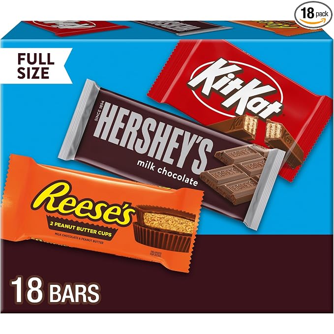 HERSHEY'S KIT KAT REESE'S chocolate variety box 18 count
