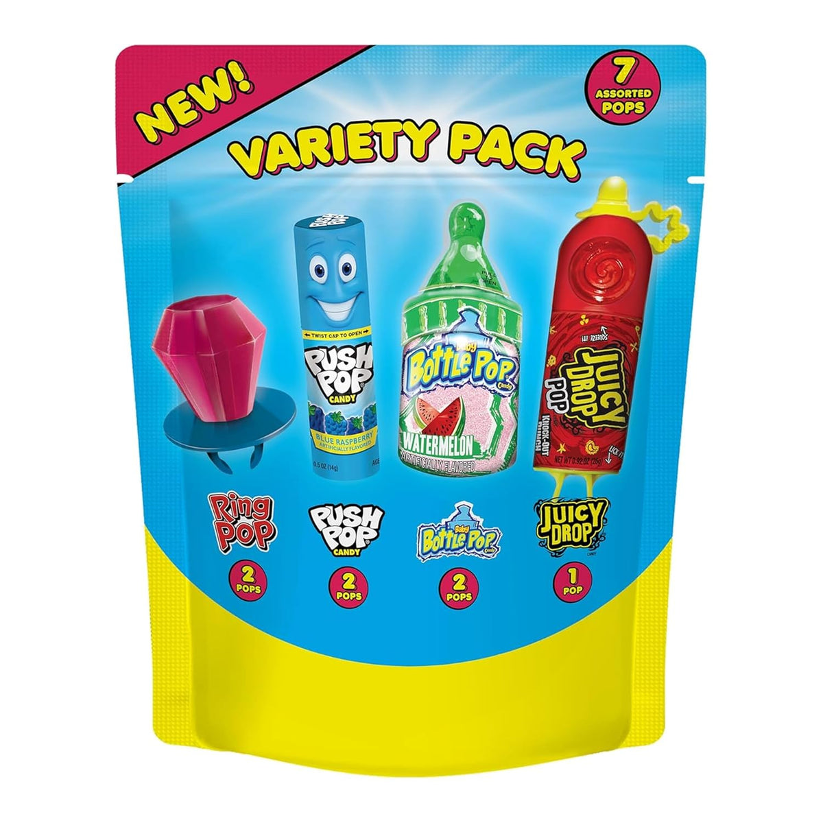 Bazooka candy assortment featuring Ring Pop and Push Pop