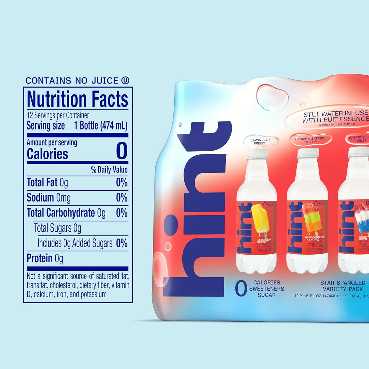 Hint zero calorie flavored water variety pack