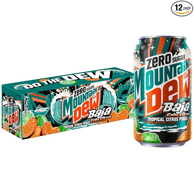 Mountain Dew Baja Cabo Citrus Zero Sugar 12 pack cans