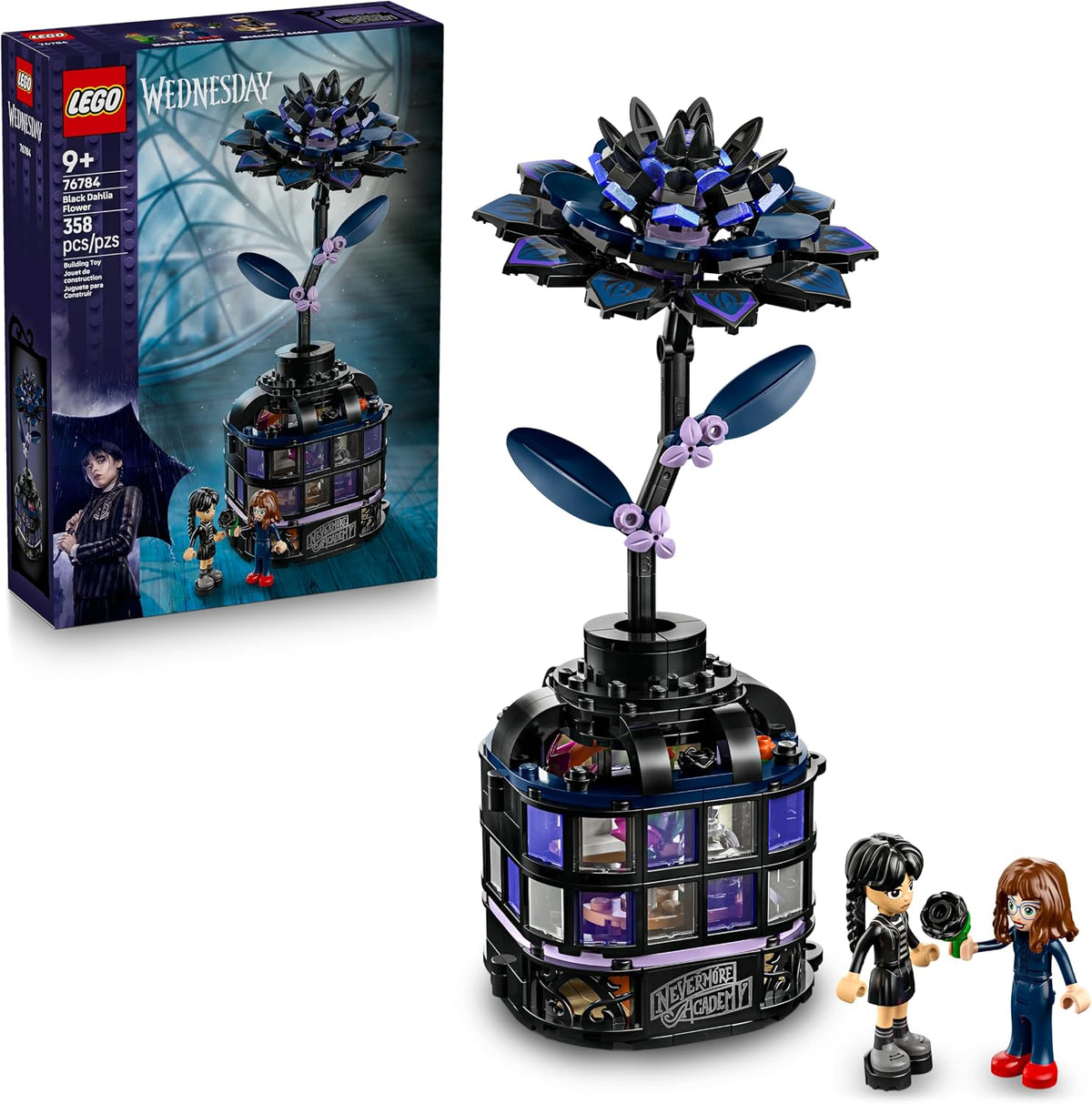 LEGO Wednesday gothic flower display with vase