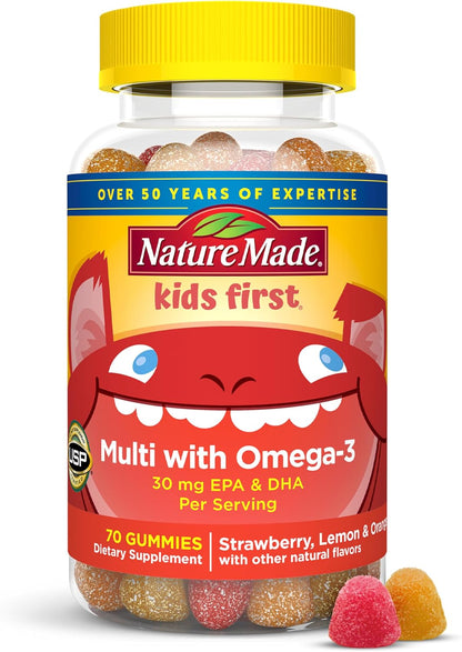 Nature Made kids omega-3 multivitamin gummies bottle