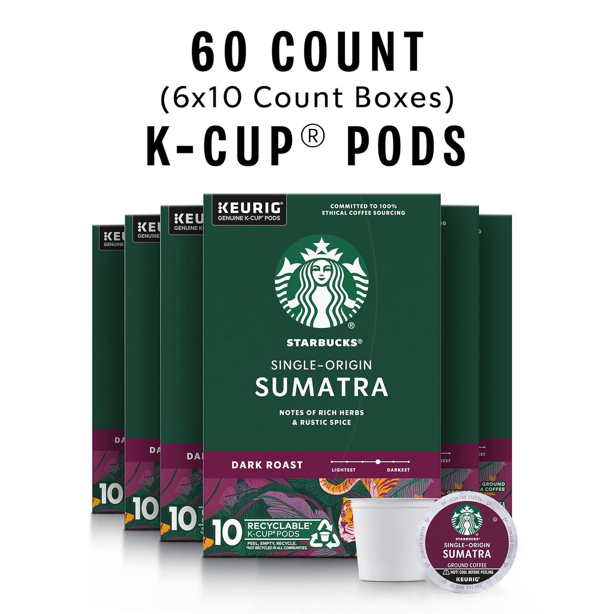 Single-origin Starbucks Sumatra coffee pods for Keurig brewers