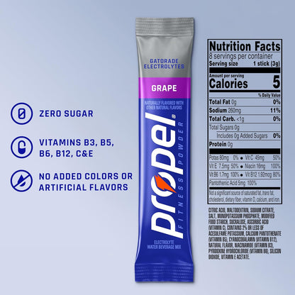 Propel electrolyte powder drink mix package