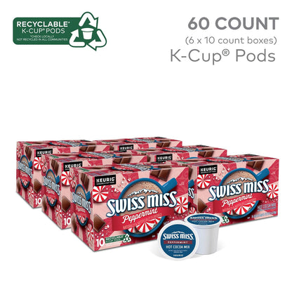 Swiss Miss peppermint cocoa K-Cups in six packs of ten