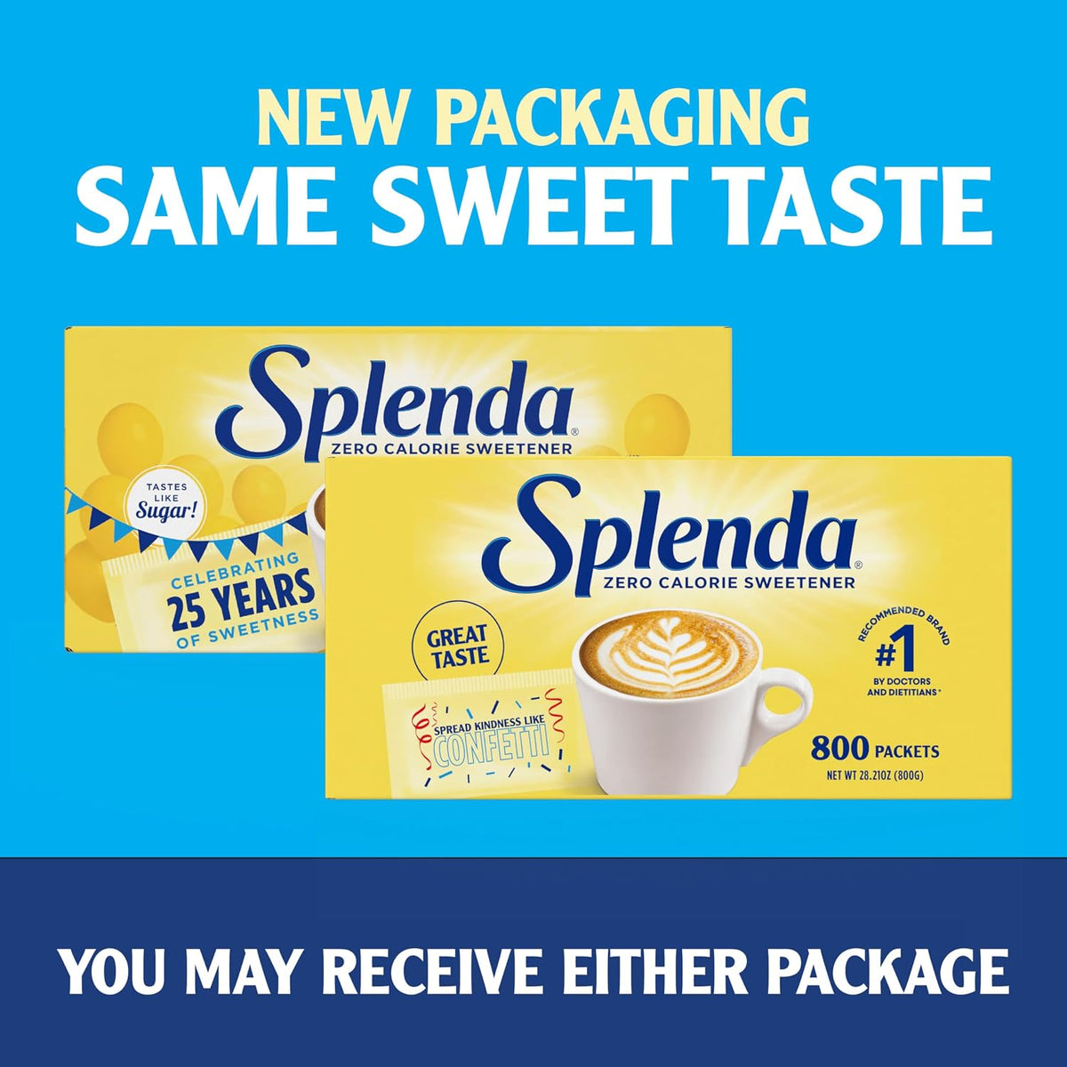 SPLENDA low calorie sweetener for coffee and tea