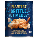 PLANTERS holiday brittle nut medley trail mix canister