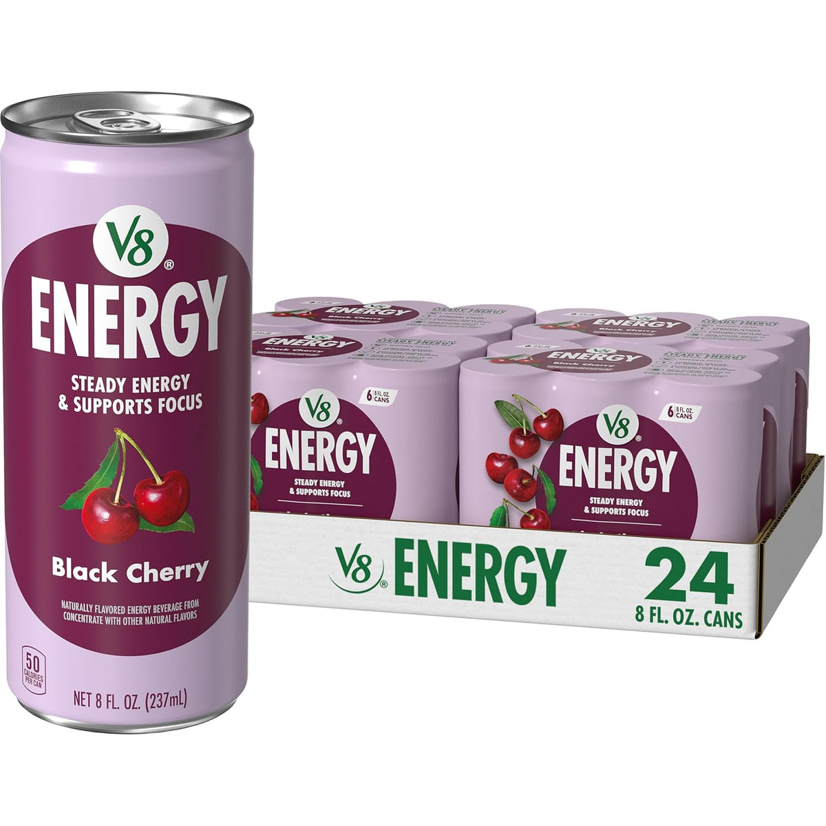 V8 Black Cherry energy drink 8 fl oz can