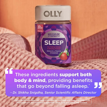 OLLY strawberry flavor sleep support gummies