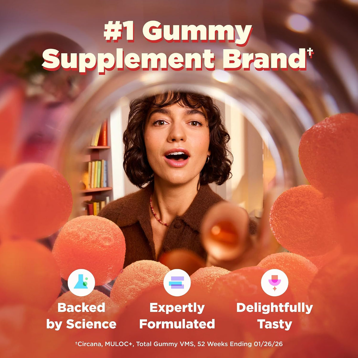 OLLY Probiotic Prebiotic Gummies peach flavor packaging