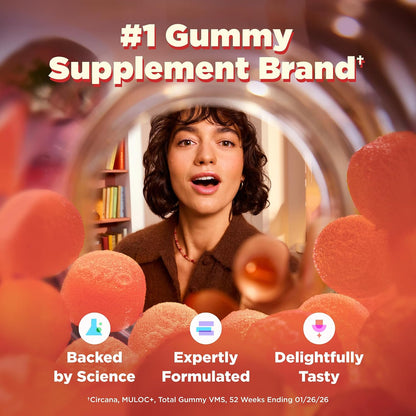 OLLY Probiotic Prebiotic Gummies peach flavor packaging