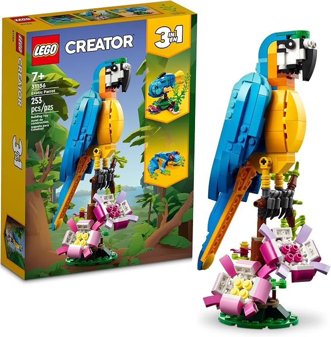 LEGO Creator 3 in 1 Exotic Parrot animal building toy set