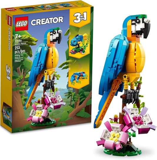 LEGO Creator 3 in 1 Exotic Parrot animal building toy set