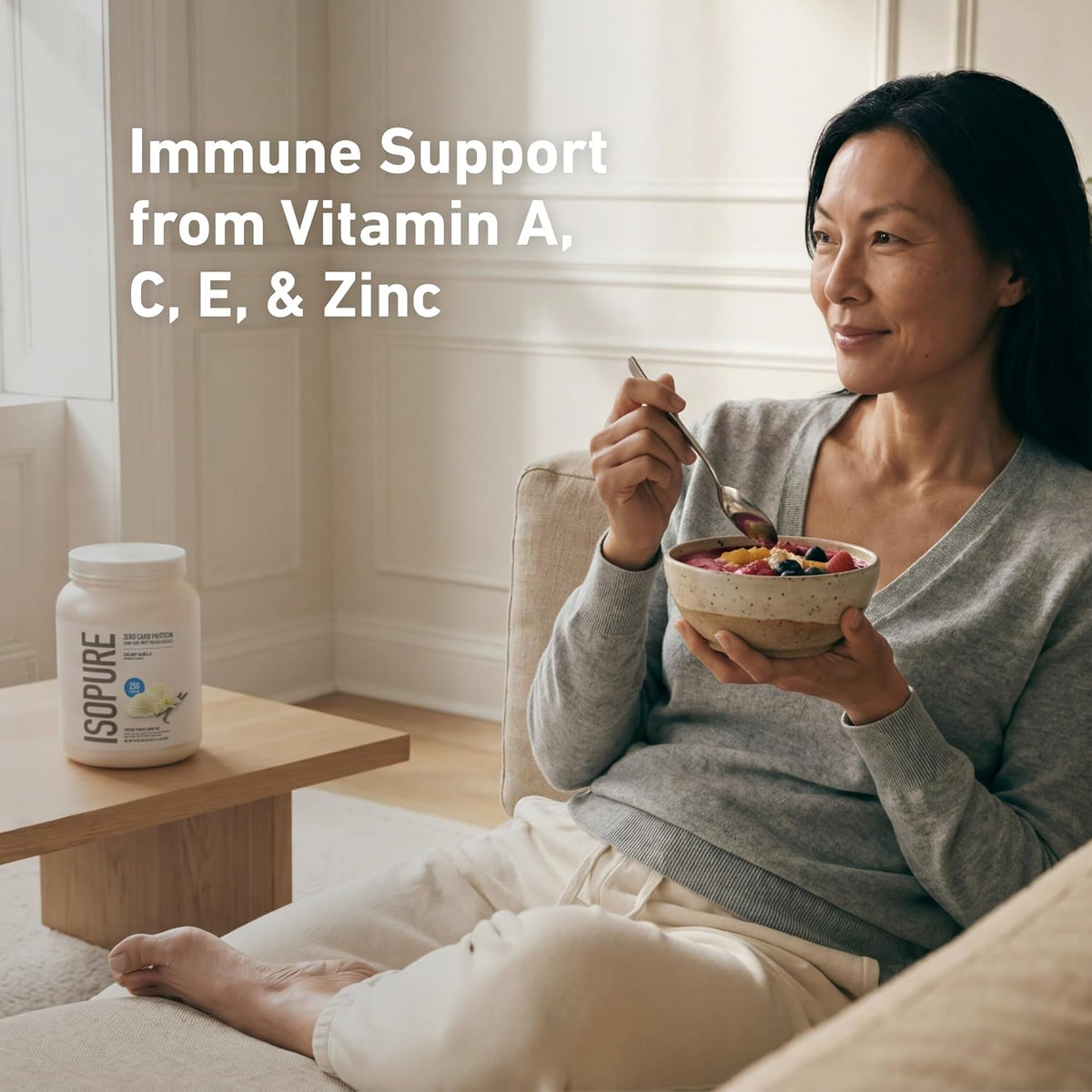 Isopure Zero Carb Creamy Vanilla protein supplement