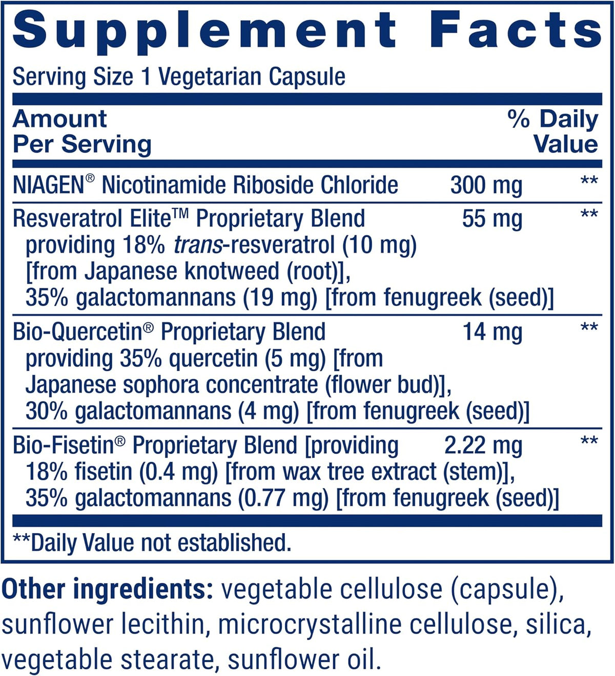 Life Extension vegetarian gluten-free NAD+ supplement bottle