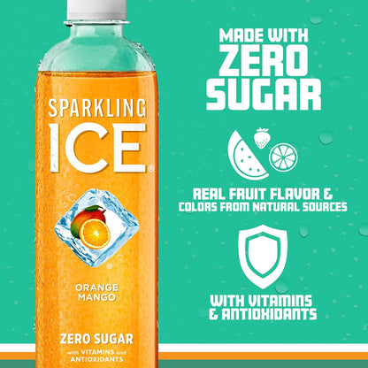 Sparkling Ice 17 fl oz Orange Mango sparkling water pack