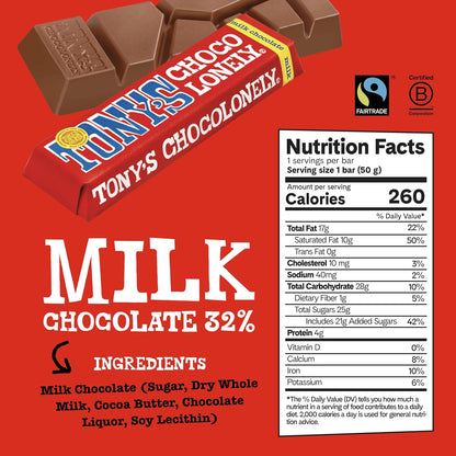 Tony’s Chocolonely Fairtrade cocoa chocolate bar