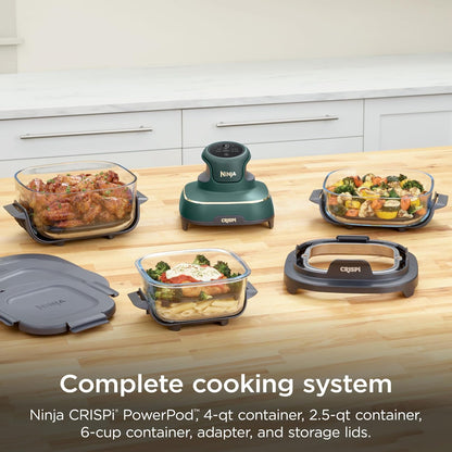 Ninja Crispi compact air fryer system in emerald