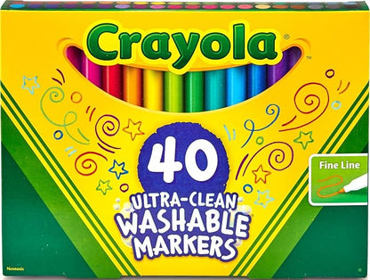 Crayola Ultra Clean fine tip washable markers 40 count