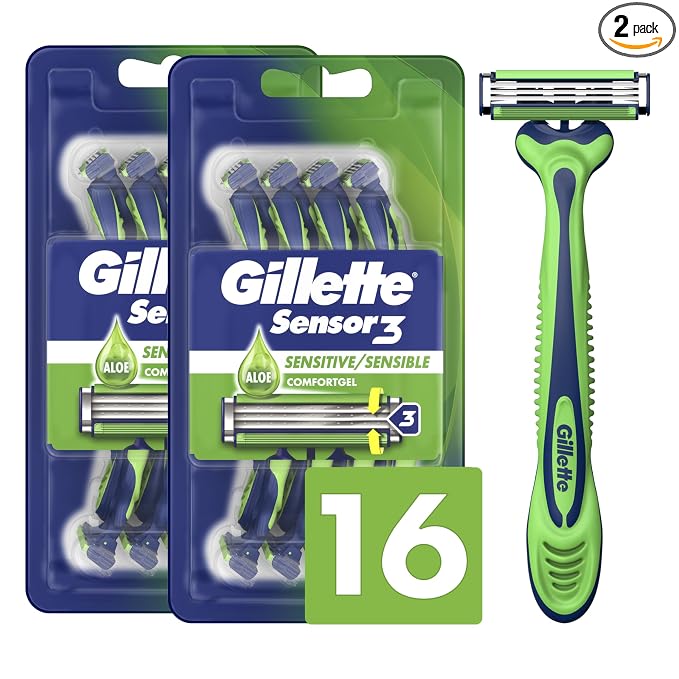 Gillette Sensor3 Sensitive disposable razors 16 count pack