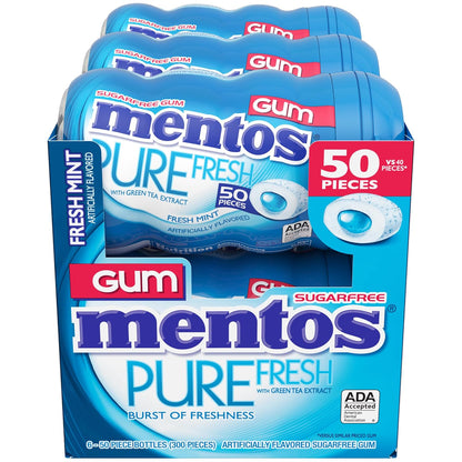 MENTOS Pure Fresh curvy gum bottles for desk or car