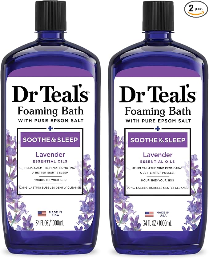 Dr Teal's lavender foaming bath, 34 fl oz two-pack