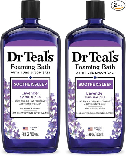 Dr Teal's lavender foaming bath, 34 fl oz two-pack