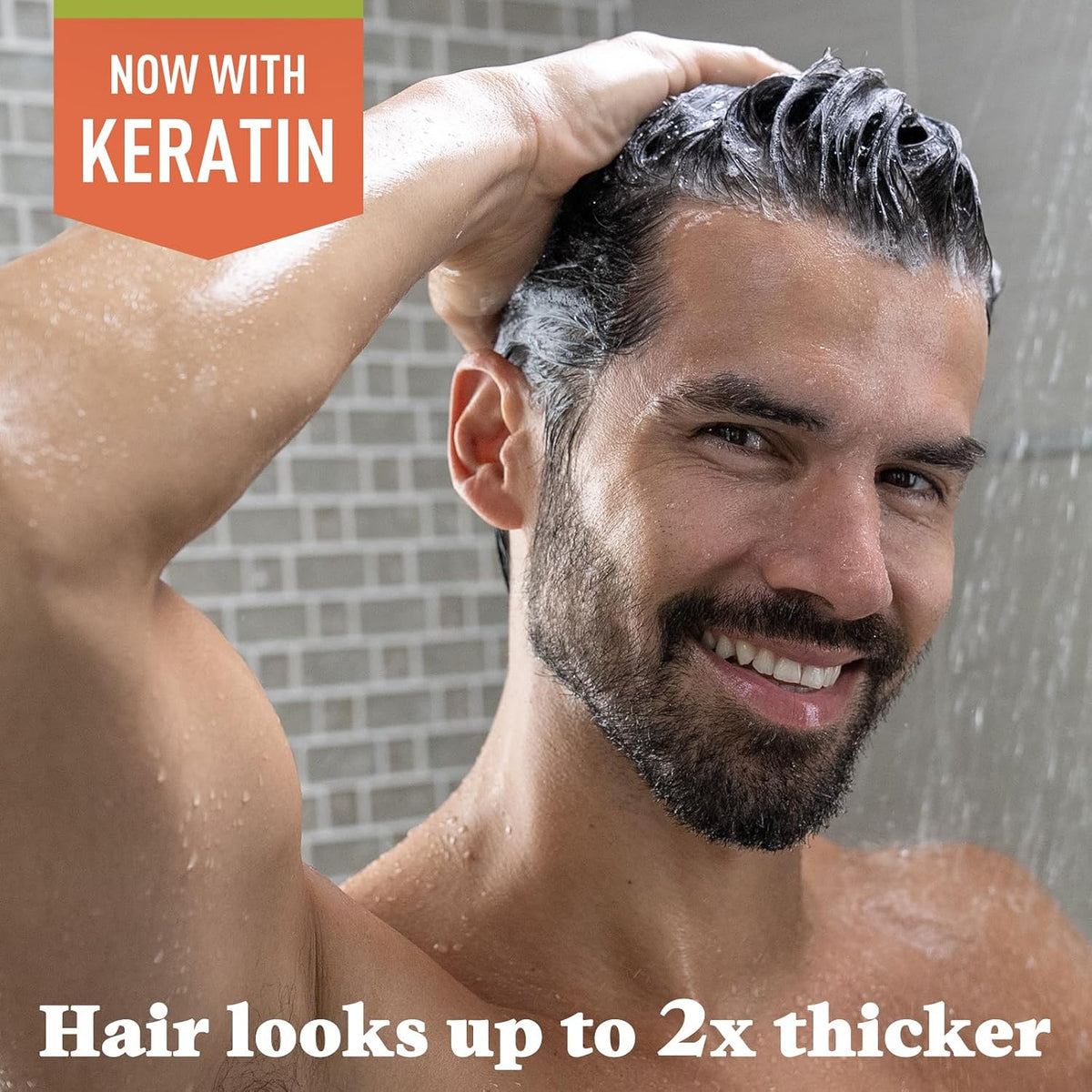 Men's shampoo for natural-looking gray control