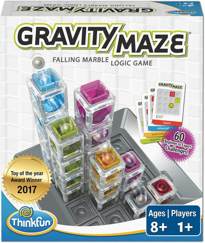 ThinkFun Gravity Maze falling marble puzzle game set