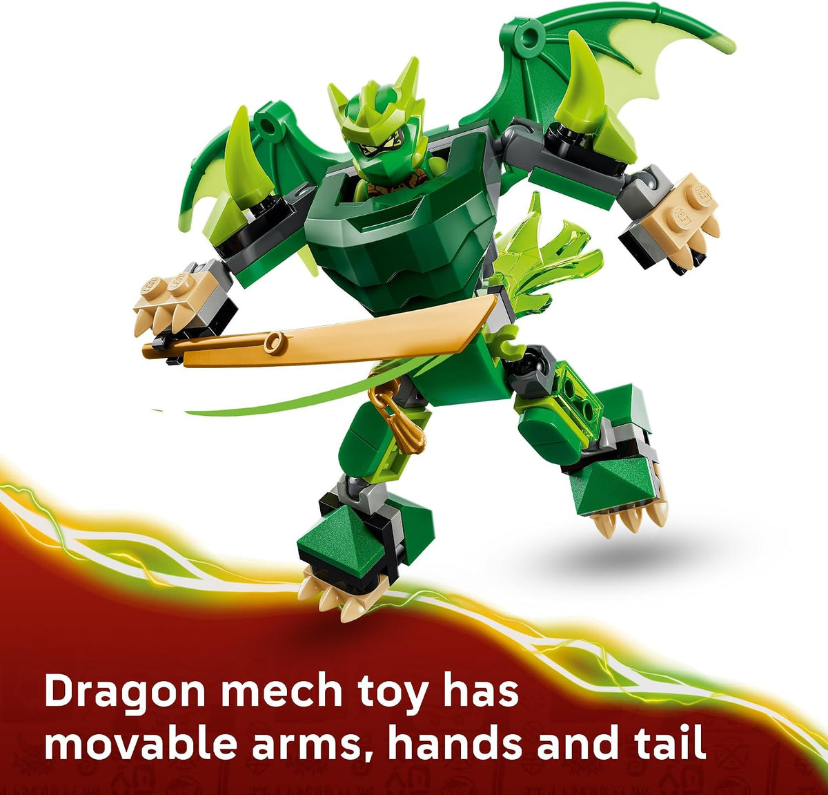 LEGO NINJAGO posable dragon mech with cockpit