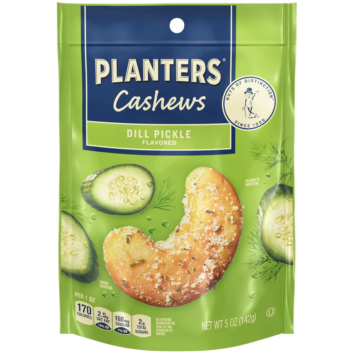 Dill pickle flavored cashews snack by PLANTERS