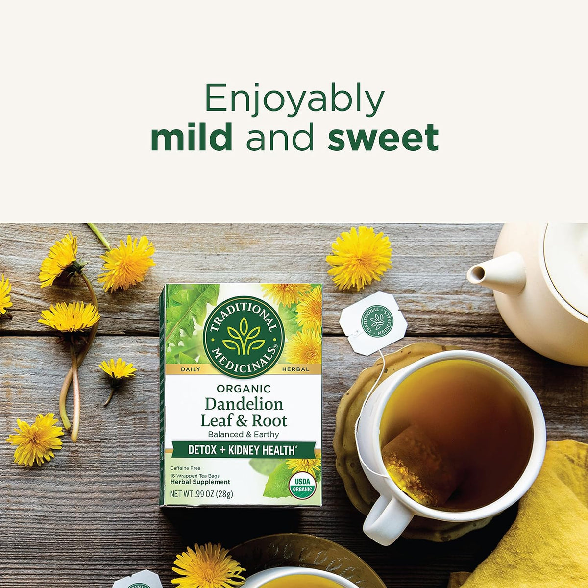 Traditional Medicinals compostable herbal tea bags box