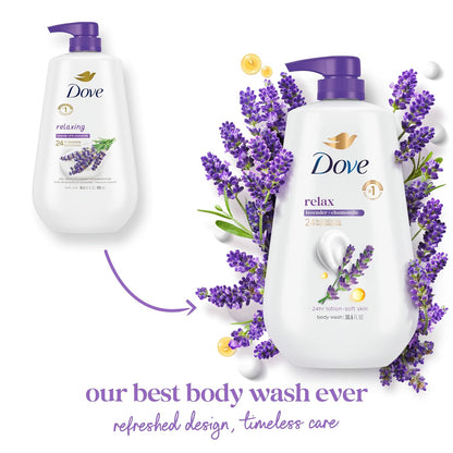 Dove Relax body wash gel formula lavender chamomile